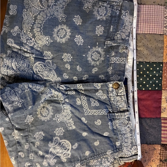 Polo by Ralph Lauren Blue Bandana Paisley Chambray Jean Shorts Women’s Size 4 - Picture 9 of 9